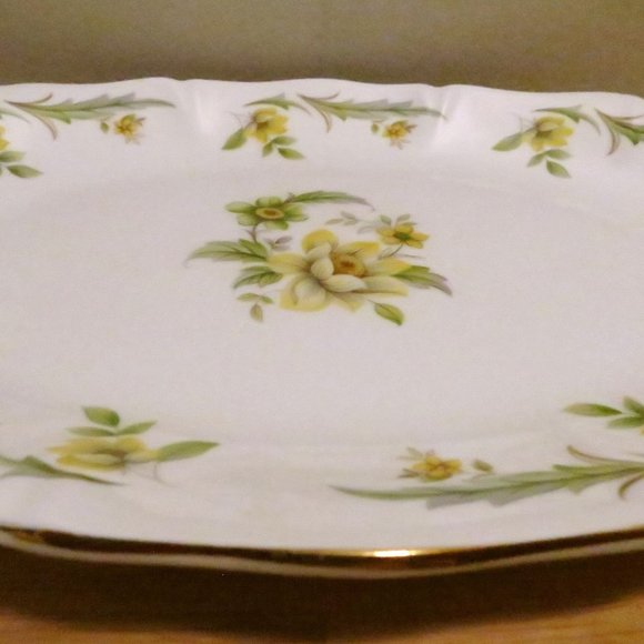 Serving Platter Oval Royal Grafton Evesham 11.25" Yellow Green Bone China UK - Picture 2 of 5